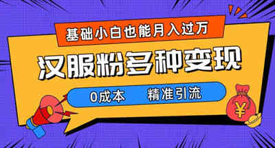 一部手机精准引流汉服粉，0成本多种变现方式，小白月入过万（附素材+工具）